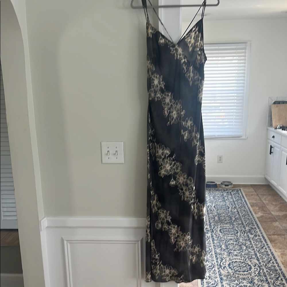Chic Black and Gold Floral Dress